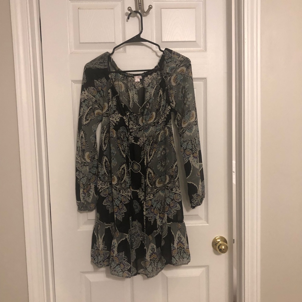 Black floral tunic/dress